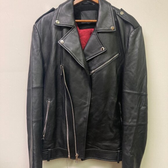 Cadogan Men's Black Leather Motorcycle Jacket SZ Medium New without tags - Picture 2 of 12
